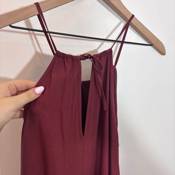 Banana Republic Halter Midi Dress NEW with tags Size Medium Tall Red Wine - Picture 8 of 14